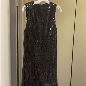 Privee Black Sequined Mini Dress